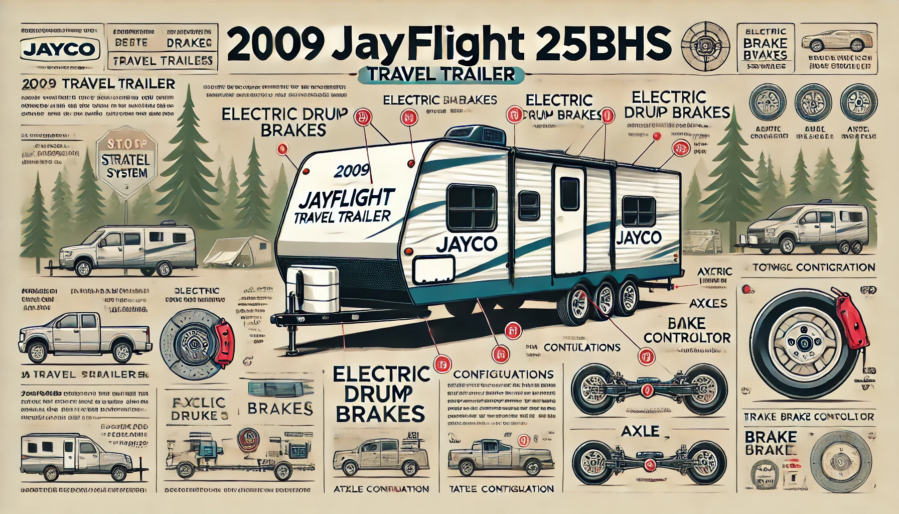 2009 Jayco Jayflight 25BHS Travel Trailer Brake Specs